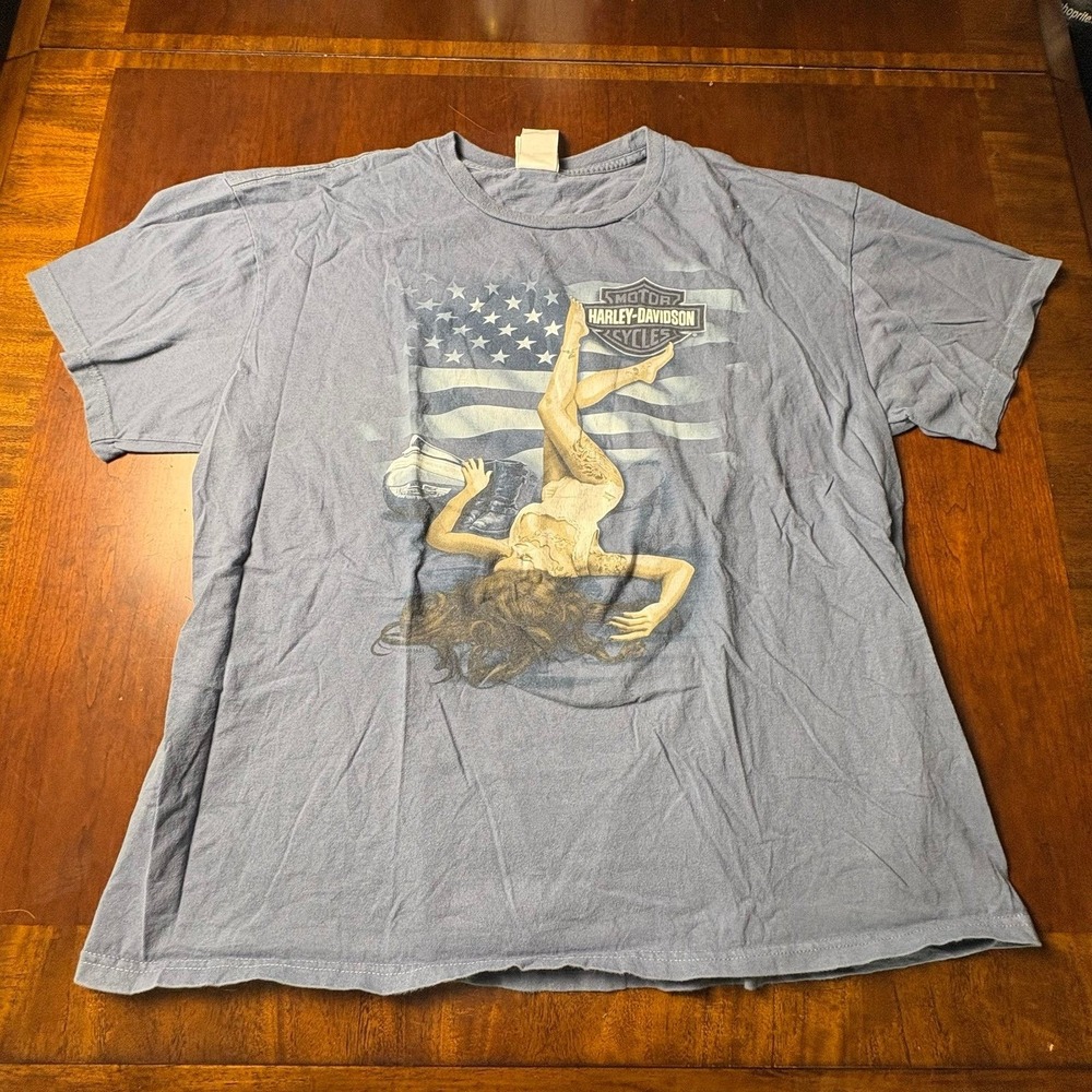 Harley-Davidson J&L Sioux Falls South Dakota Pin Up Graphic Tee 2XL 24x27